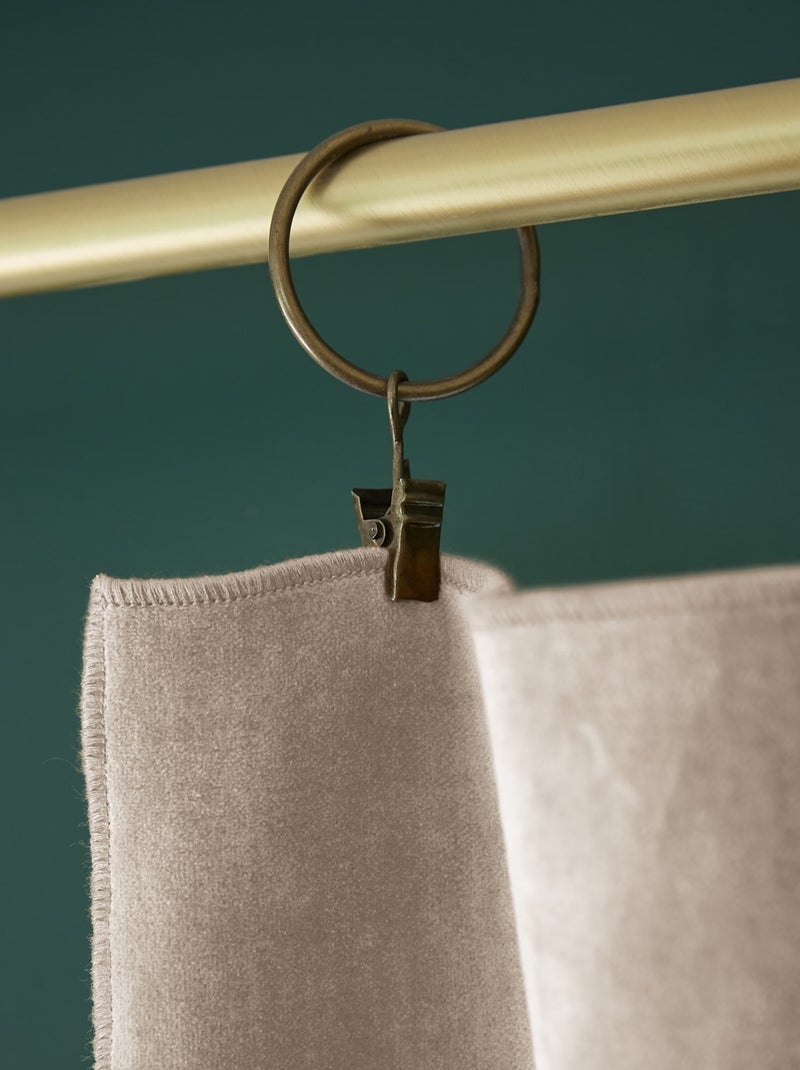 Rideau velours - Terre de Nuit Beige - Kiabi