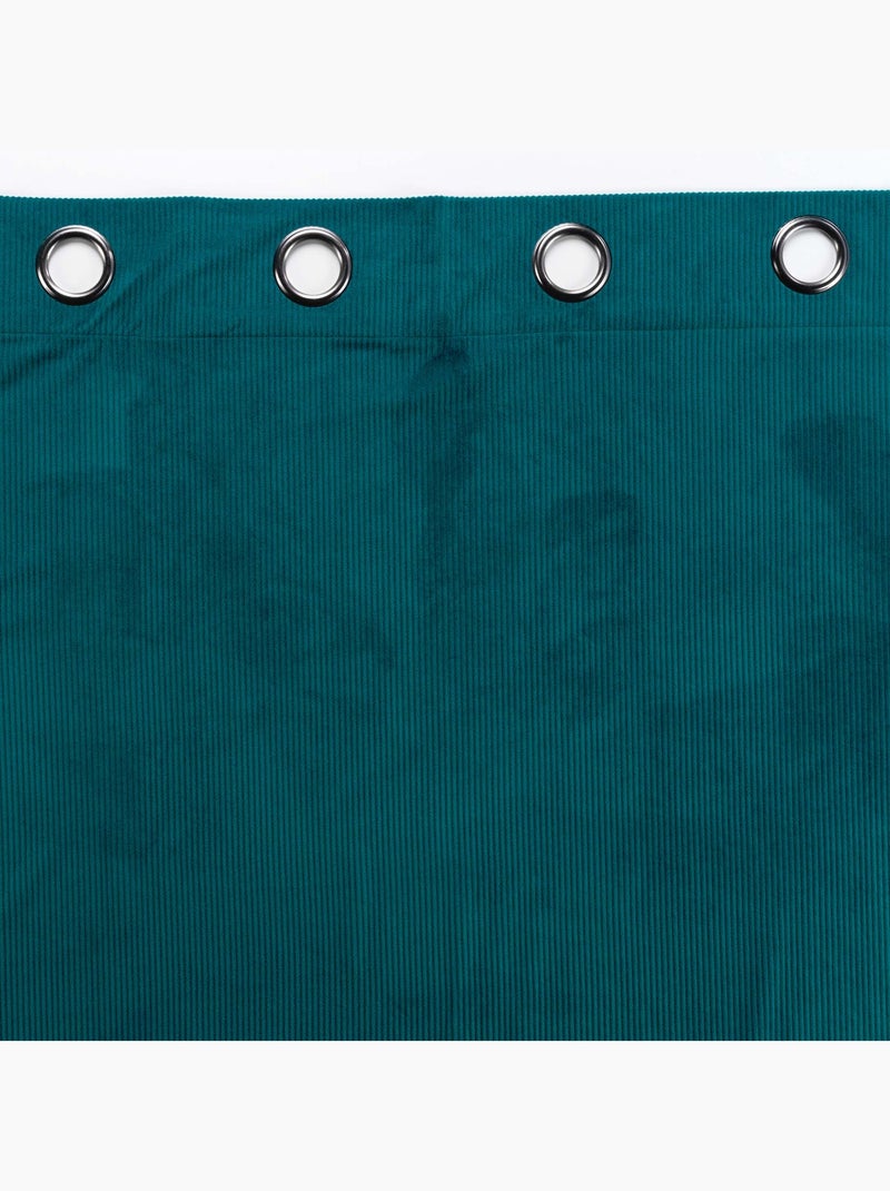 Rideau velours cottele Bleu - Kiabi