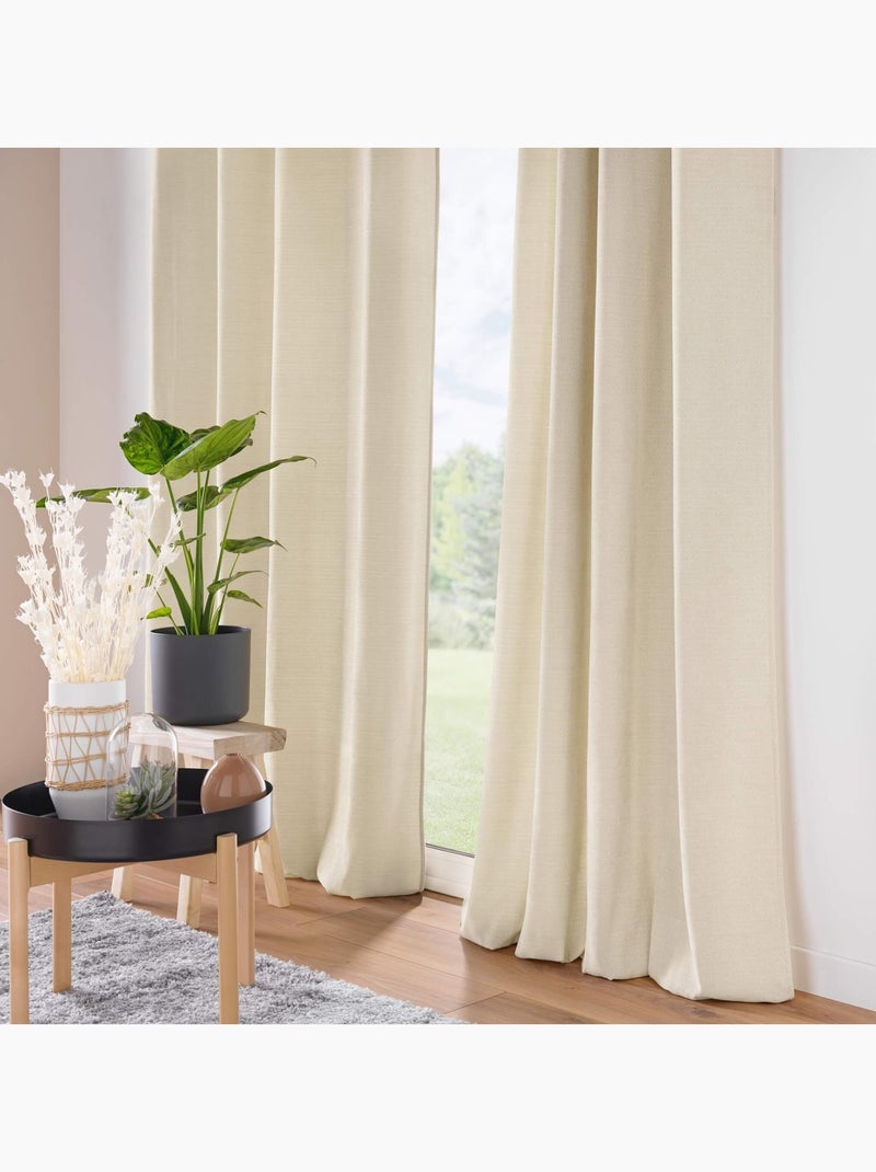 Rideau velours jacquard mika - Douceur D'intérieur Marron clair - Kiabi