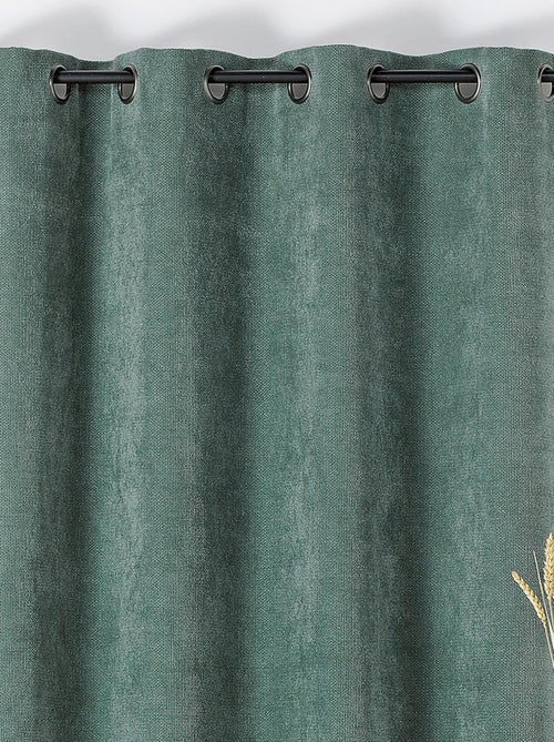 Rideau velours plat à oeillets - Kiabi