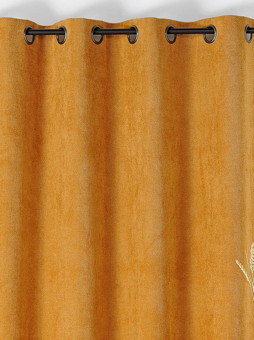 Rideau velours plat à oeillets - Kiabi