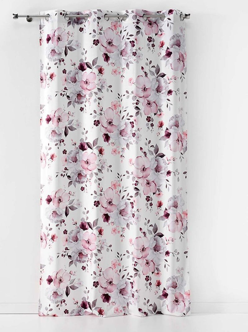 Rideau Velvet Flower Blanc - Kiabi