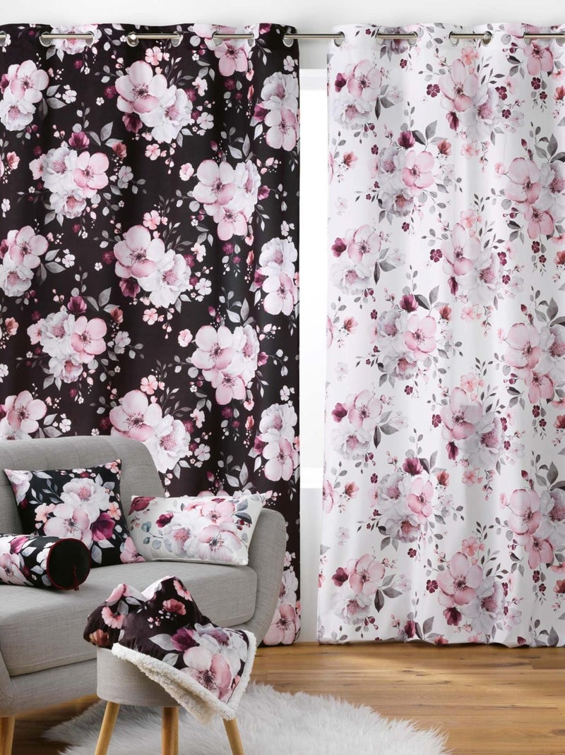Rideau Velvet Flower Blanc - Kiabi