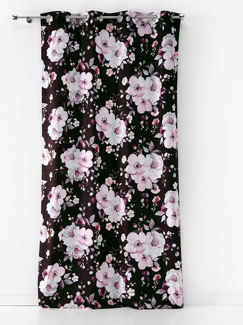 Rideau Velvet Flower Noir Noir - Kiabi