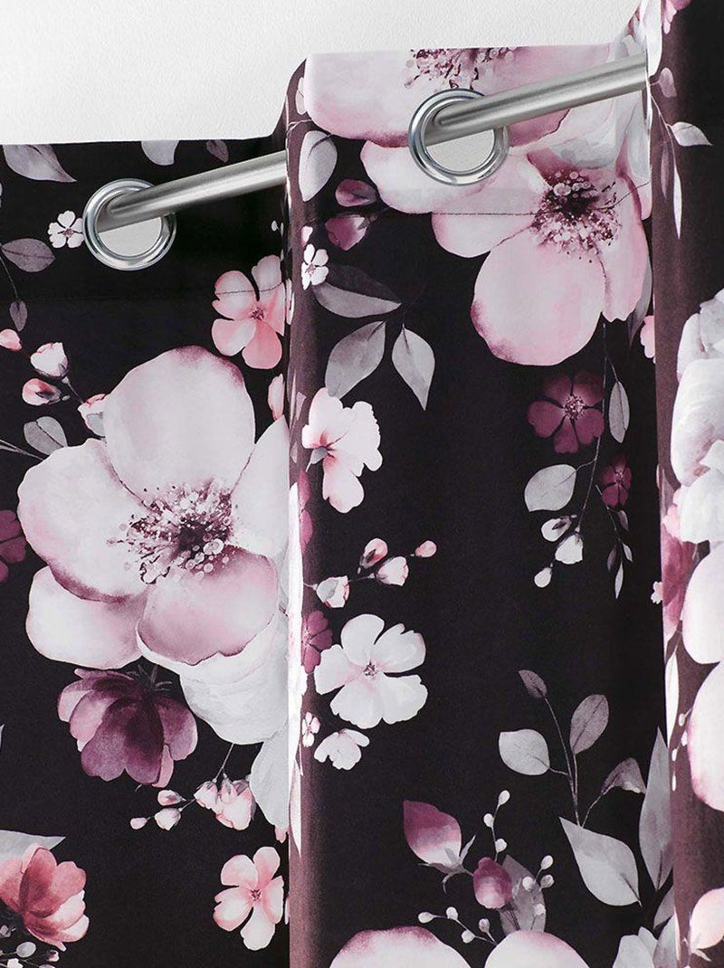 Rideau Velvet Flower Noir Noir - Kiabi