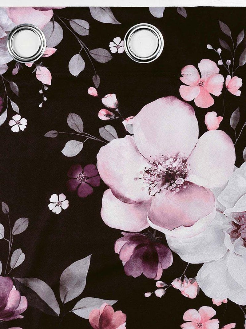 Rideau Velvet Flower Noir Noir - Kiabi