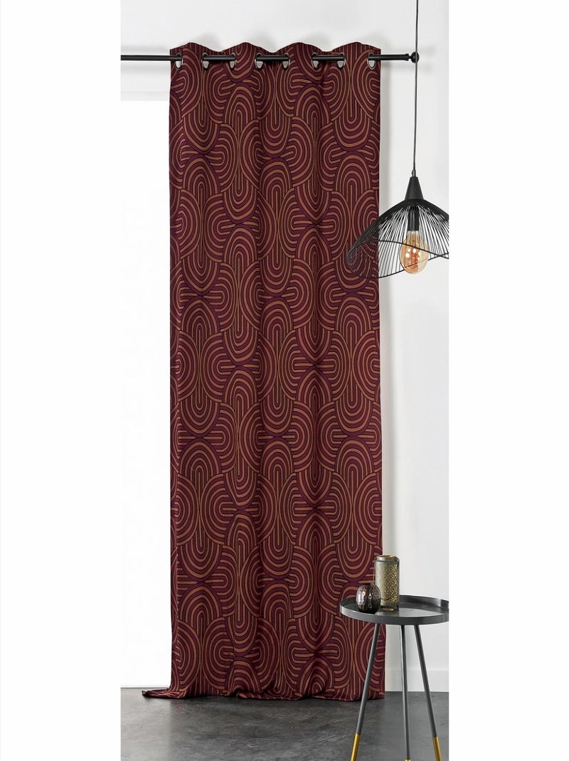 Rideau Vintage En Forme d'Arche Bordeaux - Kiabi