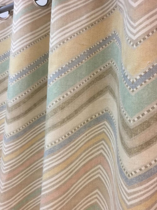 Rideau vintage géométrique – 130x260 cm – Coton & jute - Kiabi