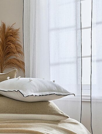 Rideau Voilage 100% lin bourdon noir