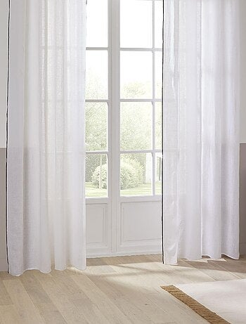 Rideau Voilage 100% lin bourdon noir