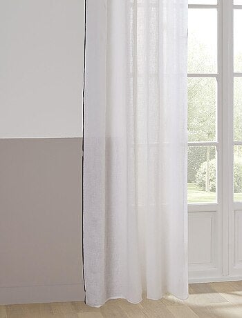 Rideau Voilage 100% lin bourdon noir