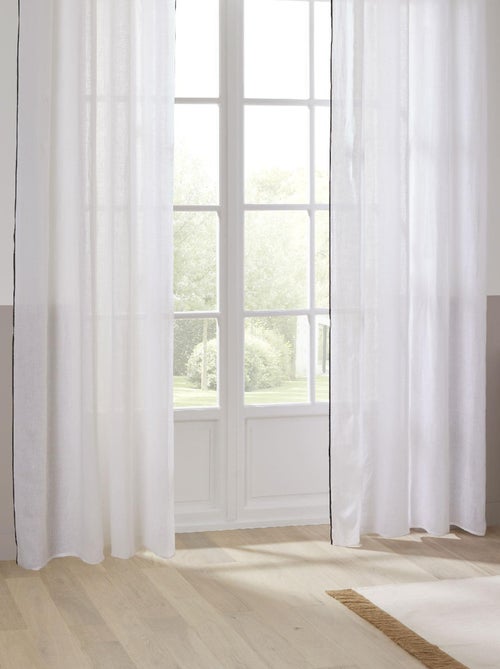 Rideau Voilage 100% lin bourdon noir - Kiabi Rideau Voilage 100% lin bourdon noir - Kiabi