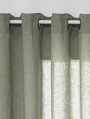 Rideau Voilage 100% lin bourdon noir