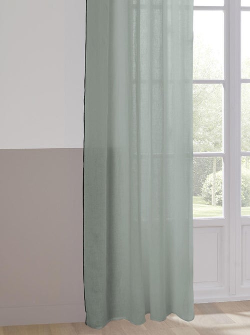 Rideau Voilage 100% lin bourdon noir - Kiabi Rideau Voilage 100% lin bourdon noir - Kiabi