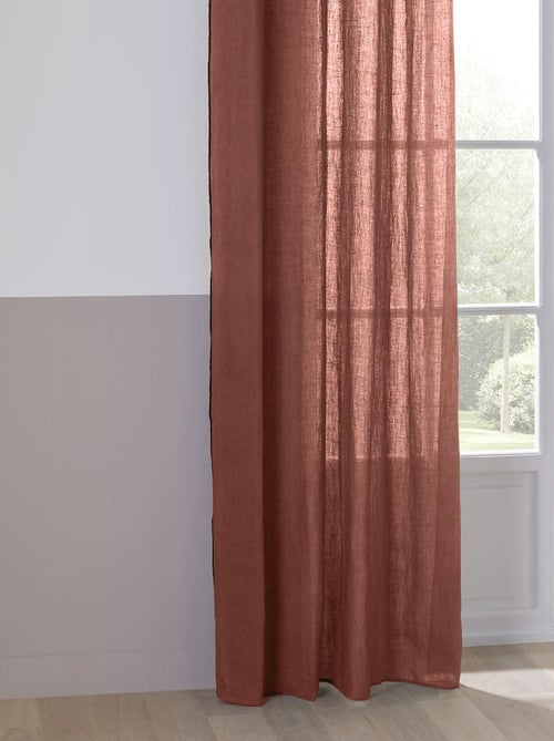 Rideau Voilage 100% lin bourdon noir - Kiabi Rideau Voilage 100% lin bourdon noir - Kiabi