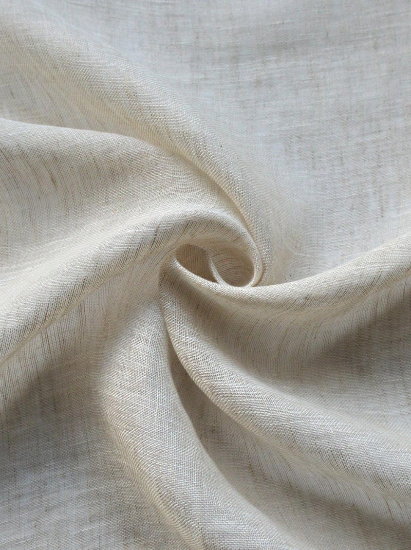 Rideau voilage 100% lin fluide Beige clair - Kiabi