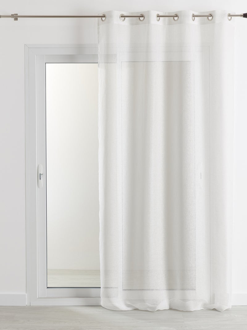 Rideau voilage 100% lin fluide Blanc - Kiabi