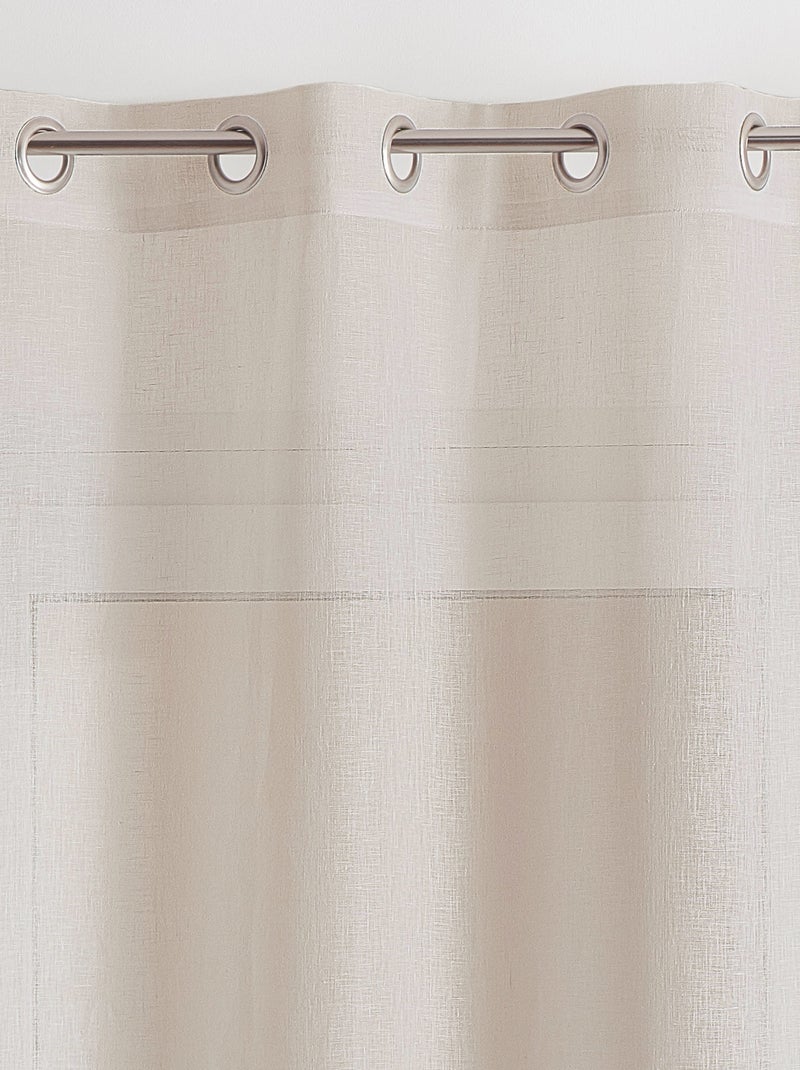 Rideau voilage 100% lin fluide Bois naturel - Kiabi