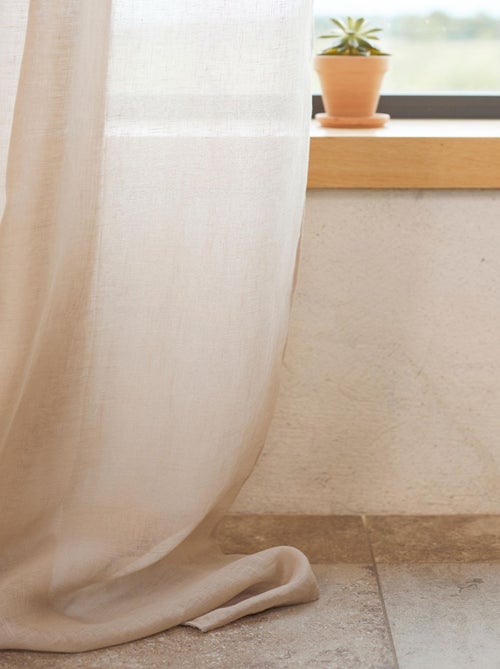 Rideau voilage 100% lin fluide - Kiabi