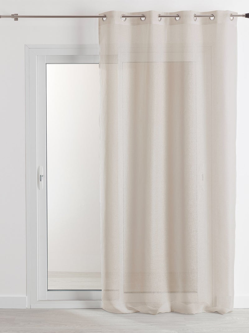 Rideau voilage 100% lin fluide Bois naturel - Kiabi