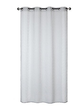 Rideau Voilage à fines rayures reliefées - prêt à poser.