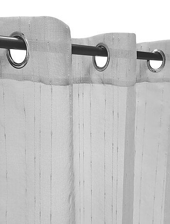 Rideau Voilage à fines rayures reliefées - prêt à poser.