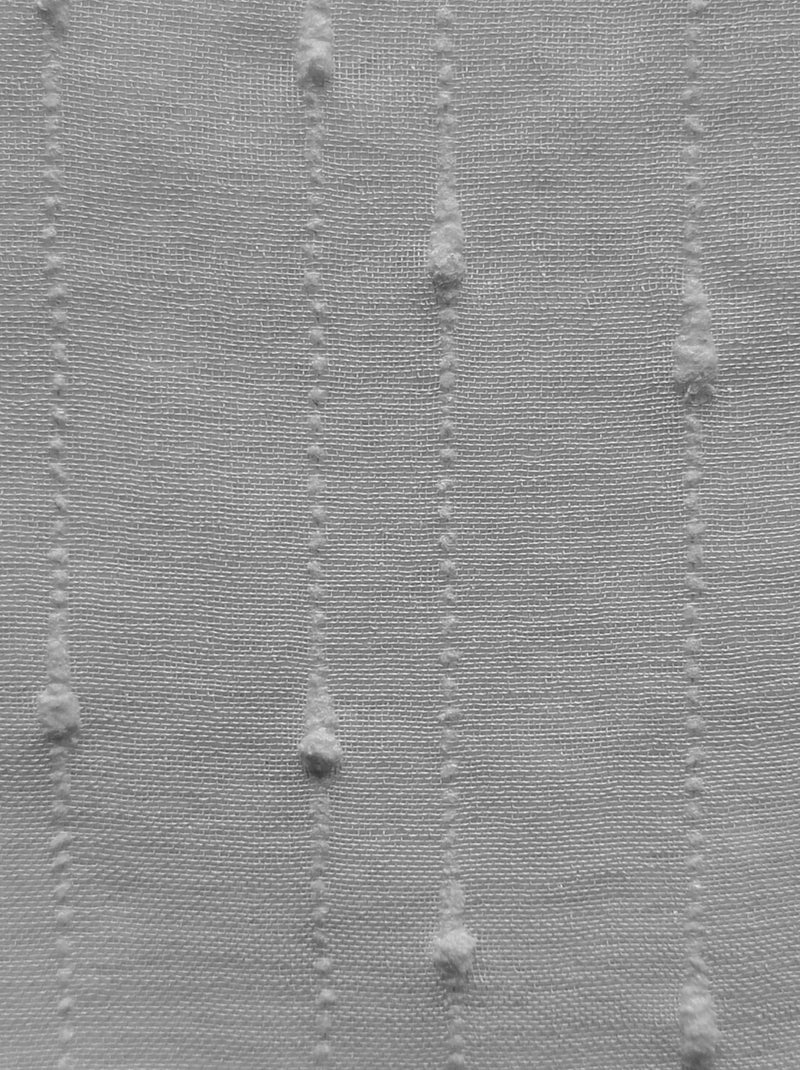 Rideau Voilage à fines rayures reliefées - prêt à poser. Gris Argenté - Kiabi