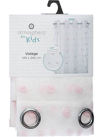 Rideau voilage à pompons ROSI