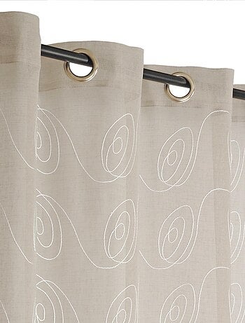 Rideau Voilage Brodé - prêt à poser.