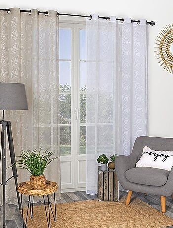 Rideau Voilage Brodé - prêt à poser.