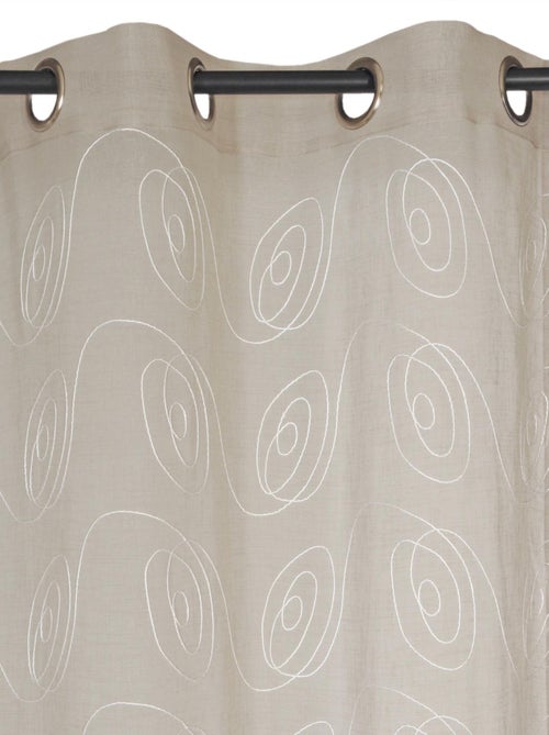 Rideau Voilage Brodé - prêt à poser. - Kiabi
