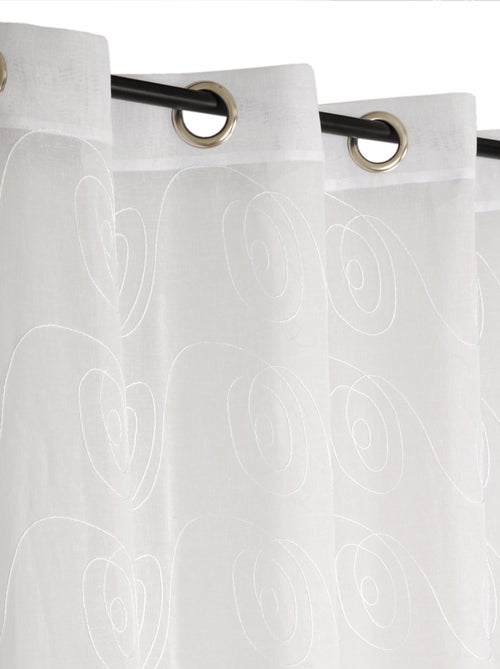 Rideau Voilage Brodé - prêt à poser. - Kiabi