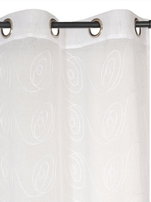 Rideau Voilage Brodé - prêt à poser. - Kiabi