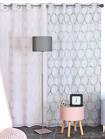 Rideau Voilage brodé - prêt à poser.