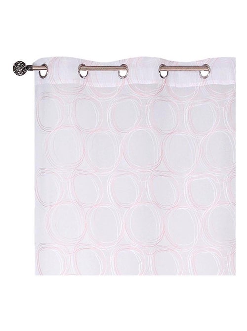 Rideau Voilage brodé - prêt à poser. - Kiabi