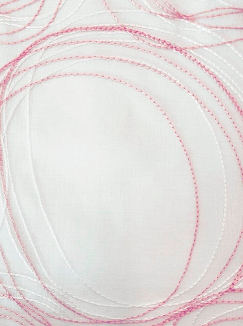 Rideau Voilage brodé - prêt à poser. - Kiabi