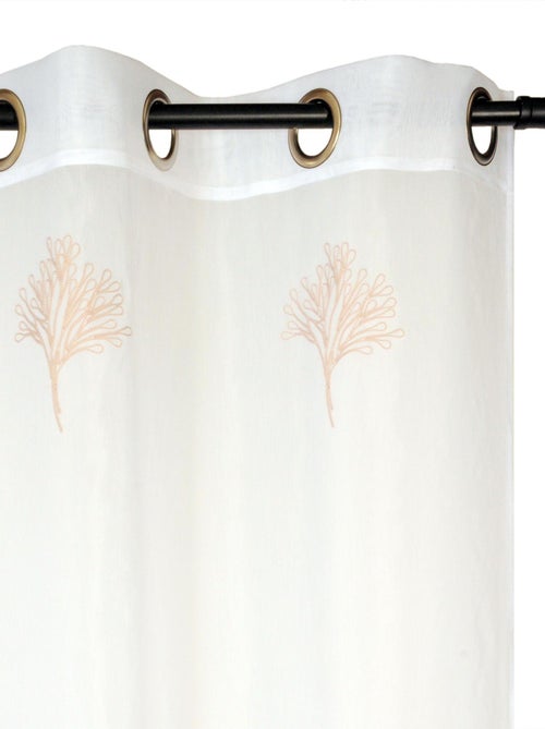 Rideau Voilage Brodé Bicolore - prêt à poser. - Kiabi