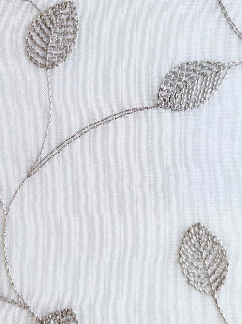 Rideau Voilage brodé Feuilles - prêt à Poser. - Kiabi