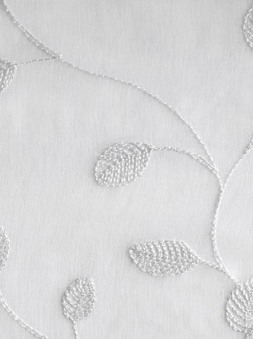 Rideau Voilage brodé Feuilles - prêt à Poser. - Kiabi