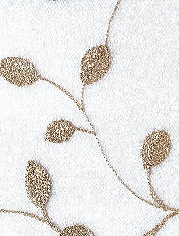 Rideau Voilage brodé Feuilles - prêt à Poser.