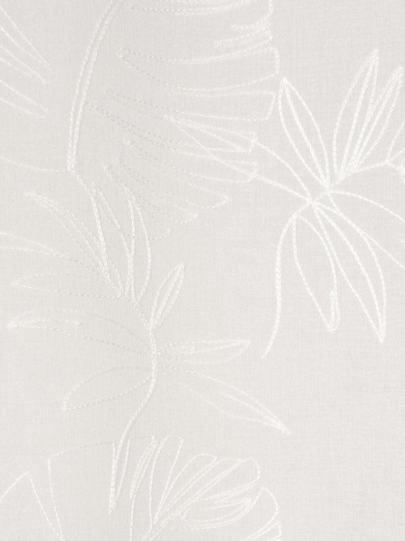 Rideau Voilage Brodé Palme - prêt à Poser. Blanc - Kiabi