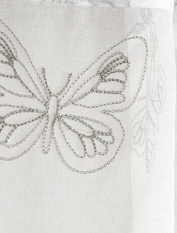 Rideau Voilage Brodé Papillons - prêt à Poser.