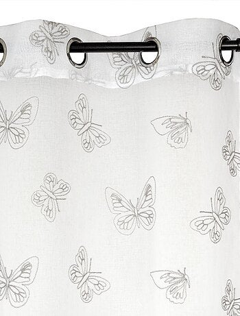 Rideau Voilage Brodé Papillons - prêt à Poser.