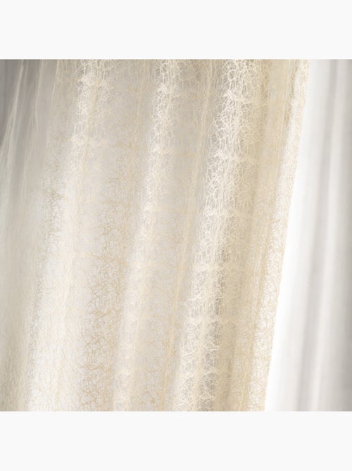 Rideau voilage broderie ton sur ton - Kiabi