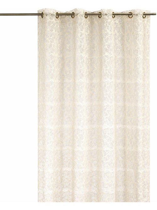 Rideau voilage broderie ton sur ton - Kiabi