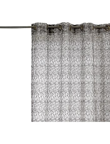 Rideau voilage broderie ton sur ton