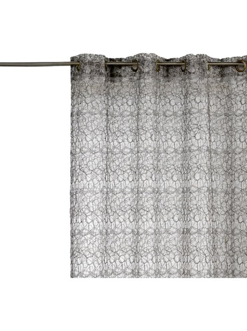 Rideau voilage broderie ton sur ton - Kiabi