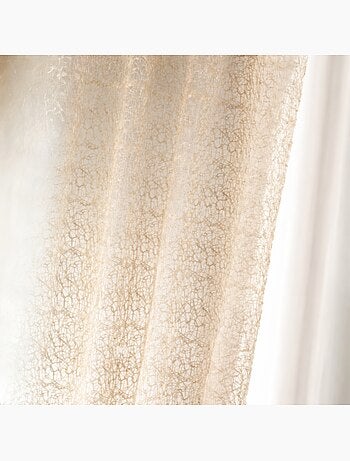 Rideau voilage broderie ton sur ton