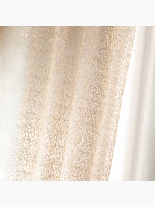 Rideau voilage broderie ton sur ton - Kiabi