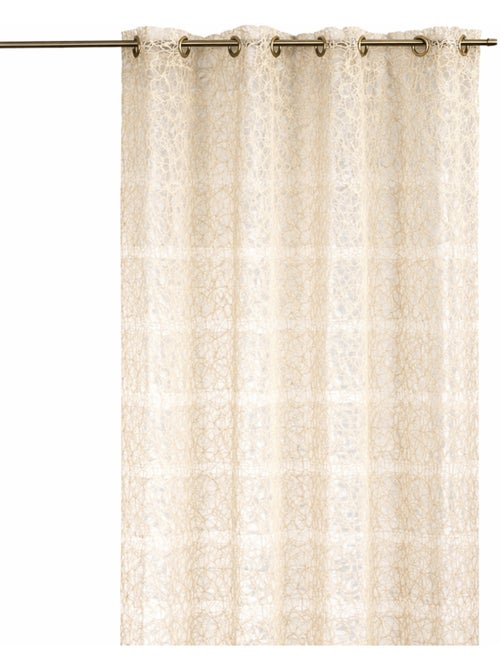 Rideau voilage broderie ton sur ton - Kiabi